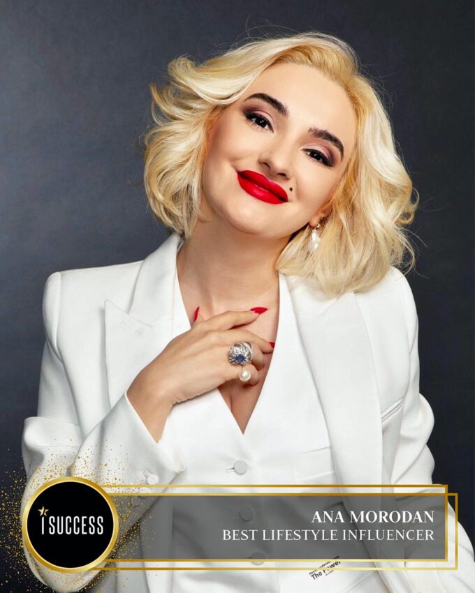 Ana Morodan a primit premiul pentru ,,Best Lifestyle Influencer”