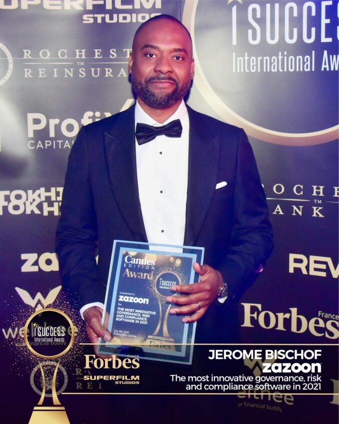 Jerome Bischof won the The most innovative Governance, Risk and Compliance software in 2021 Award at I Success Gala – Cannes edition