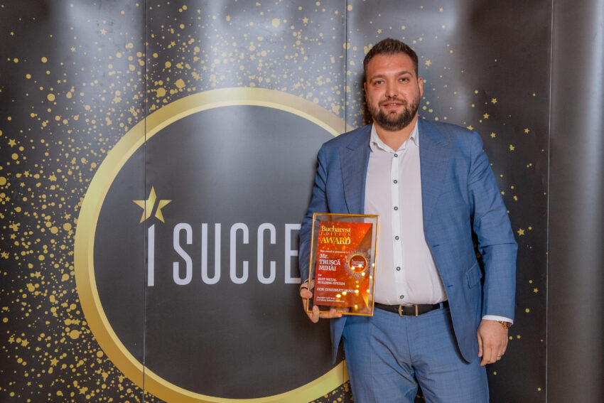 Mihai Trușcă a primit premiul pentru ,,Best Metal Building System” – GCM Construct  Montaj, la gala I Success Awards Bucharest Edition 2021